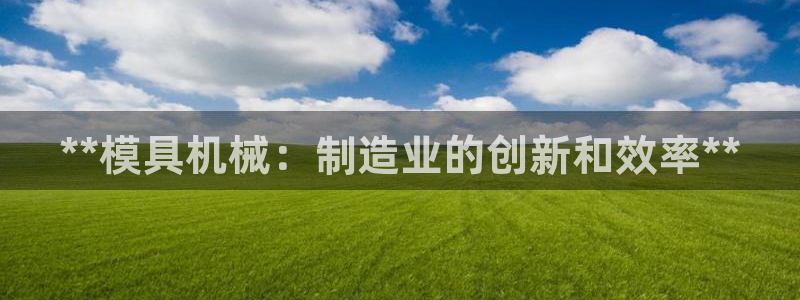 太阳集团娱乐所有网站app游戏优势：**模具机械：制造业的创新和效率**