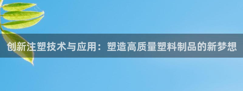 太阳集团78566备用网址：创新注塑技术与应用：塑造高质量塑料制品的新梦想