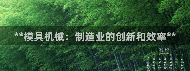 太阳商城贵宾会：**模具机械：制造业的创新和效率**